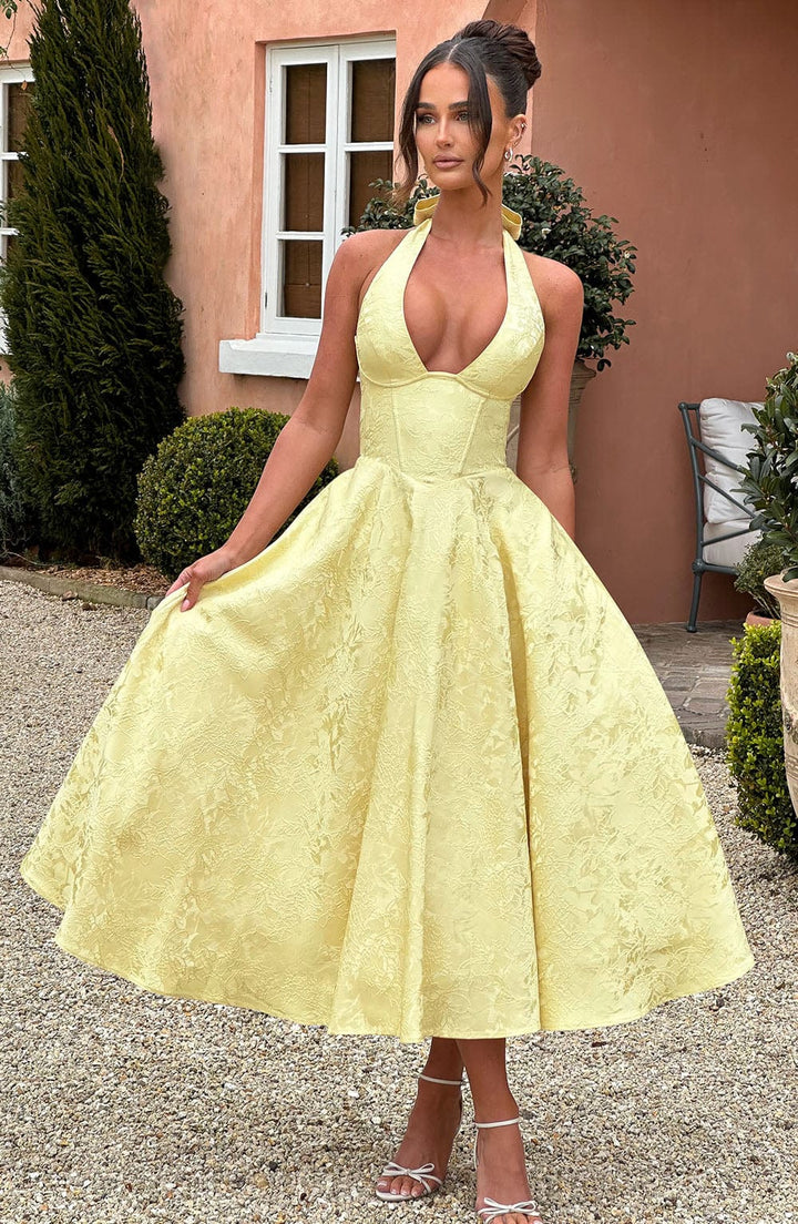 Ara™ | Midi Dress with a High Neckline
