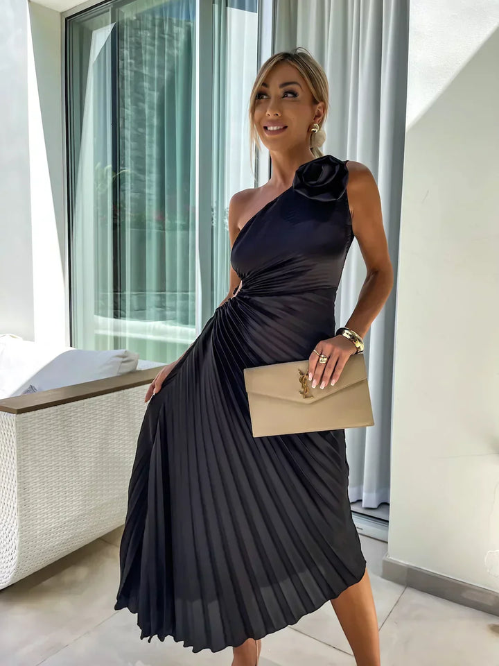 Lizbeth | Dress with Floral Shoulders