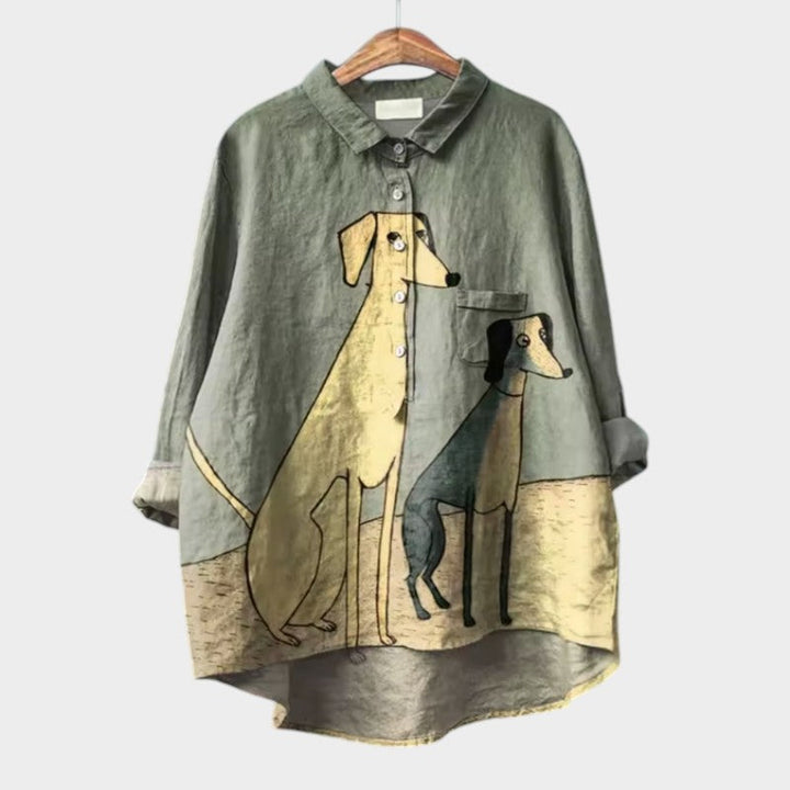 PALMIRA | Oversized Dog-Print Shirt
