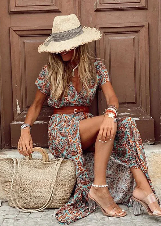 Romy | Boho Gathered Waist Maxi Dress