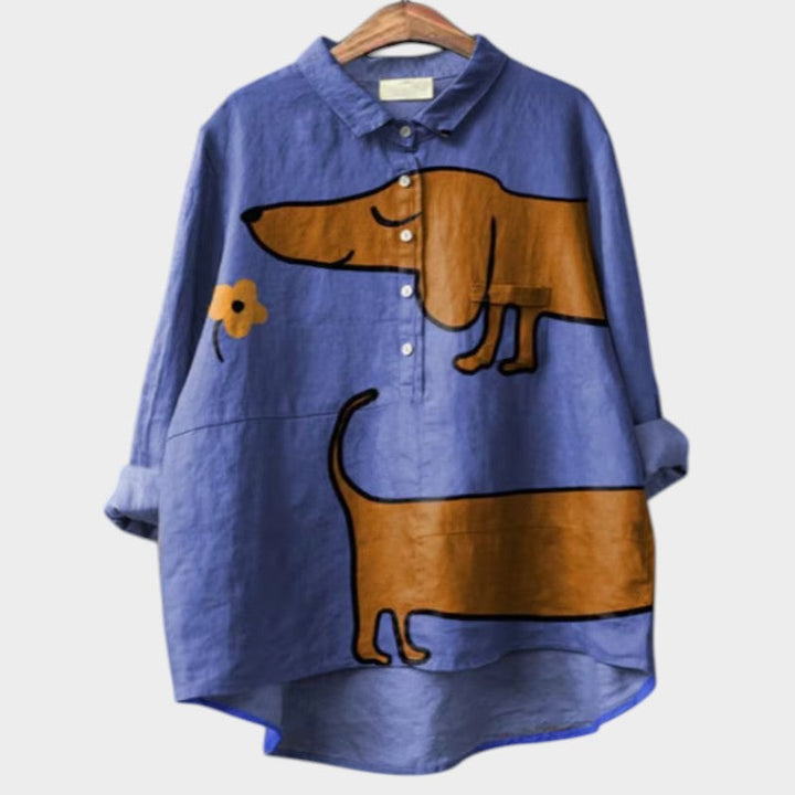PALMIRA | Oversized Dog-Print Shirt
