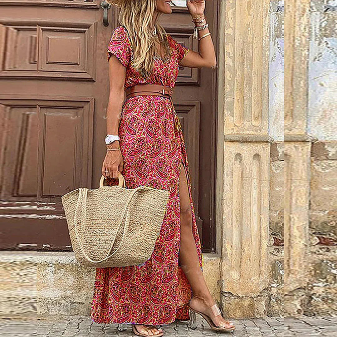 Romy | Boho Gathered Waist Maxi Dress