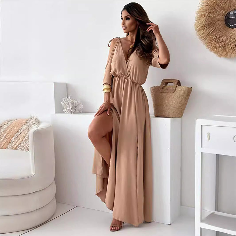 Billie | Fashionable Split Skirt with V-neck Maxi Dress
