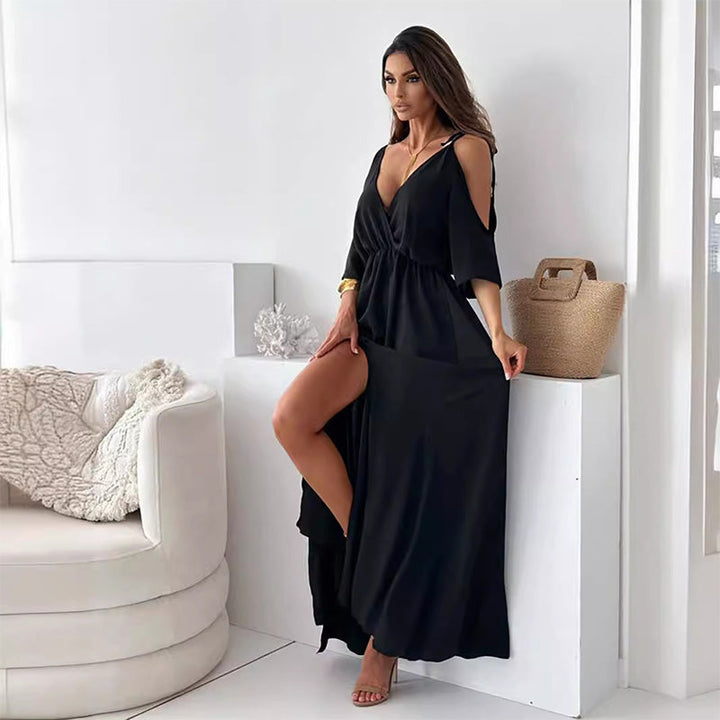 Billie | Fashionable Split Skirt with V-neck Maxi Dress
