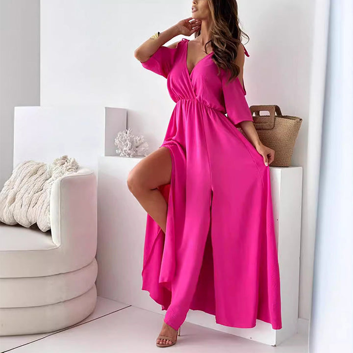 Billie | Fashionable Split Skirt with V-neck Maxi Dress