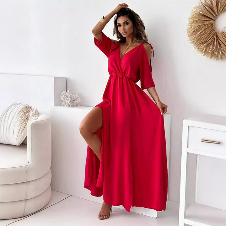 Billie | Fashionable Split Skirt with V-neck Maxi Dress